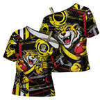 Richmond Tigers Cross Shoulder Shirt Mascot Cartoon Football Illustration Style