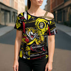 Richmond Tigers Cross Shoulder Shirt Mascot Cartoon Football Illustration Style