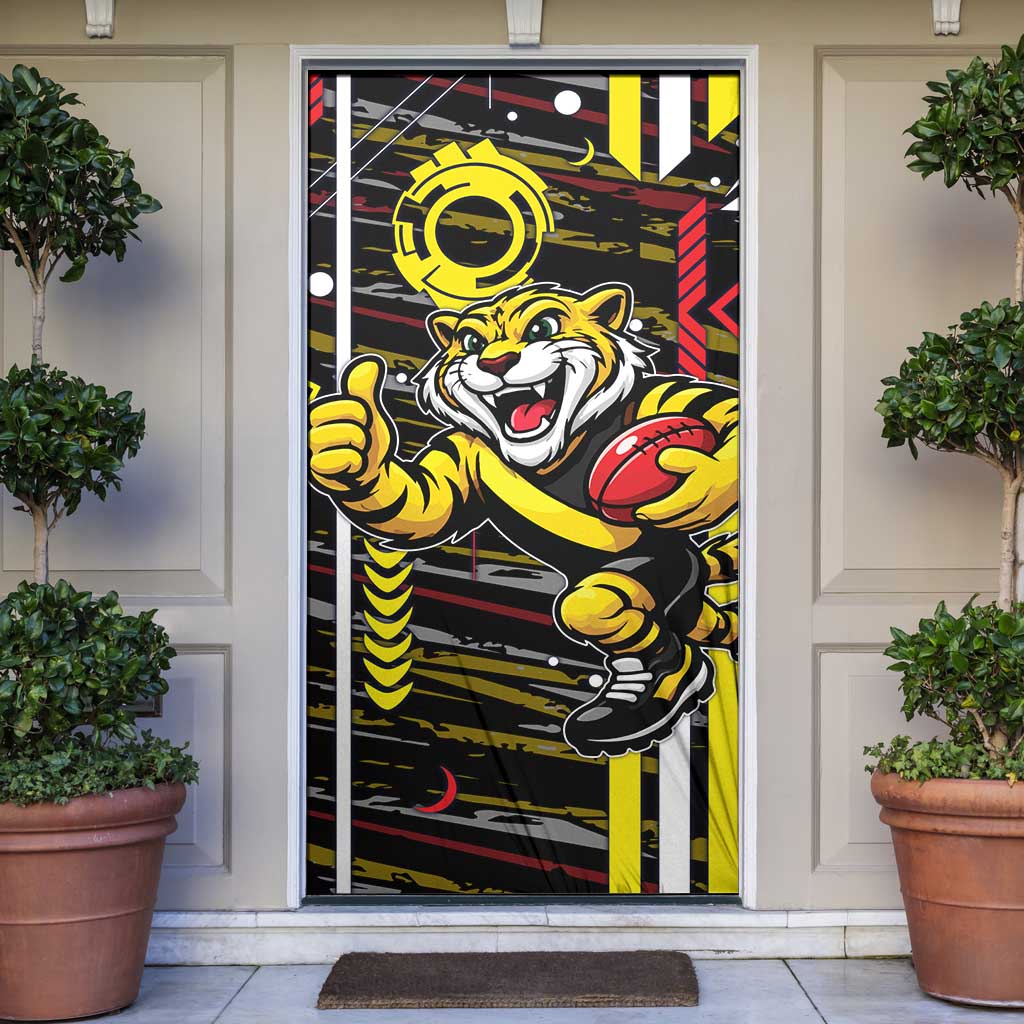 Richmond Tigers Door Cover Mascot Cartoon Football Illustration Style