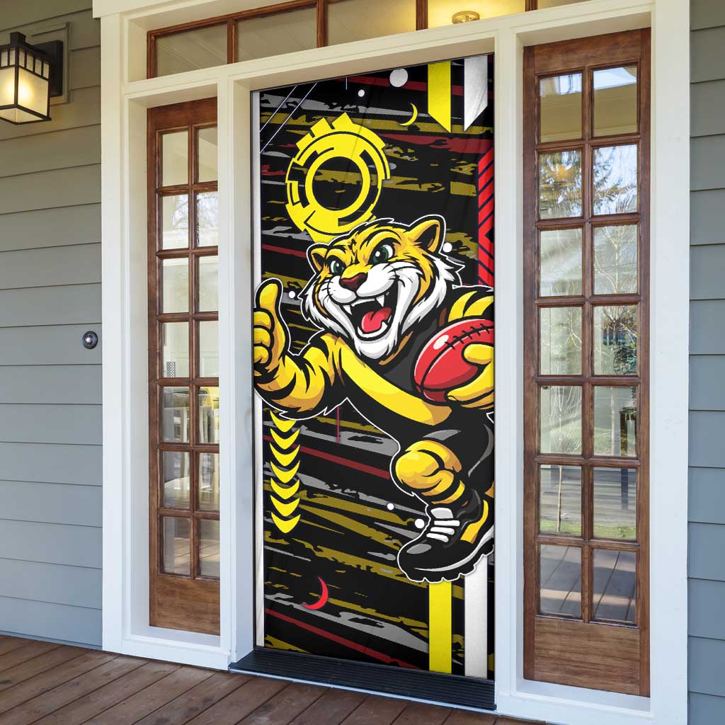 Richmond Tigers Door Cover Mascot Cartoon Football Illustration Style