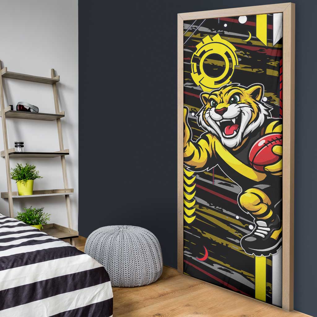 Richmond Tigers Door Cover Mascot Cartoon Football Illustration Style