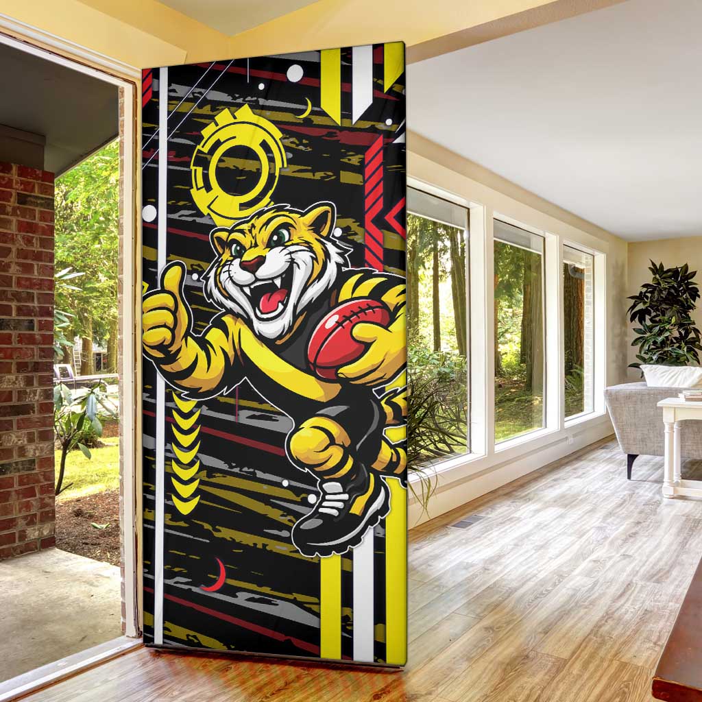 Richmond Tigers Door Cover Mascot Cartoon Football Illustration Style