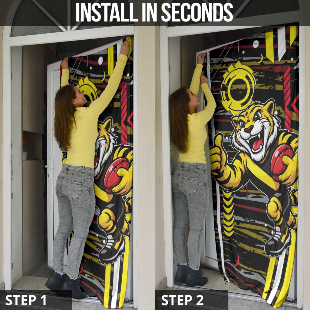 Richmond Tigers Door Cover Mascot Cartoon Football Illustration Style