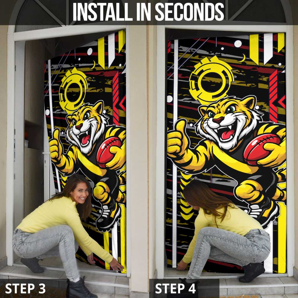 Richmond Tigers Door Cover Mascot Cartoon Football Illustration Style