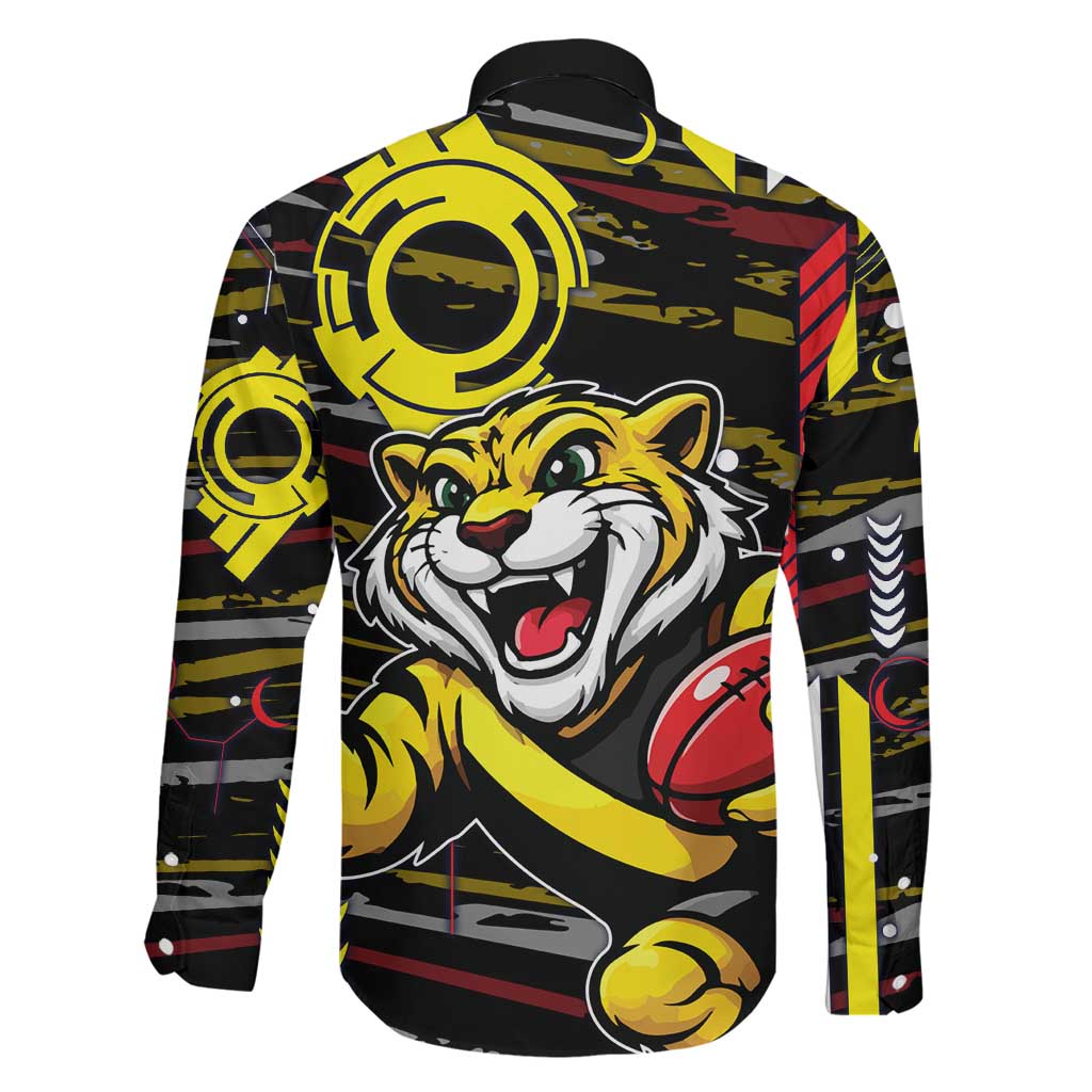 Richmond Tigers Family Matching Puletasi and Hawaiian Shirt Mascot Cartoon Football Illustration Style