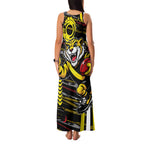 Richmond Tigers Family Matching Tank Maxi Dress and Hawaiian Shirt Mascot Cartoon Football Illustration Style