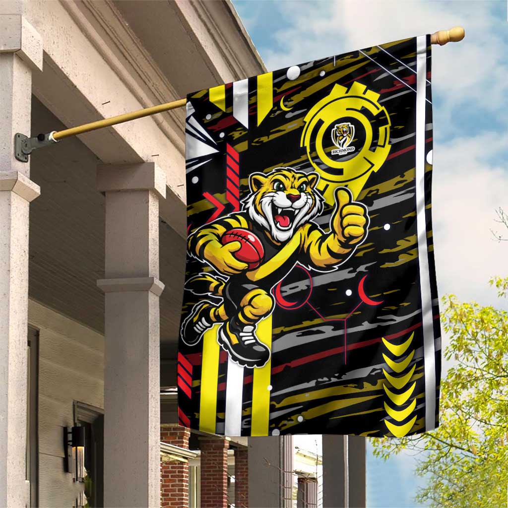 Richmond Tigers Garden Flag Mascot Cartoon Football Illustration Style