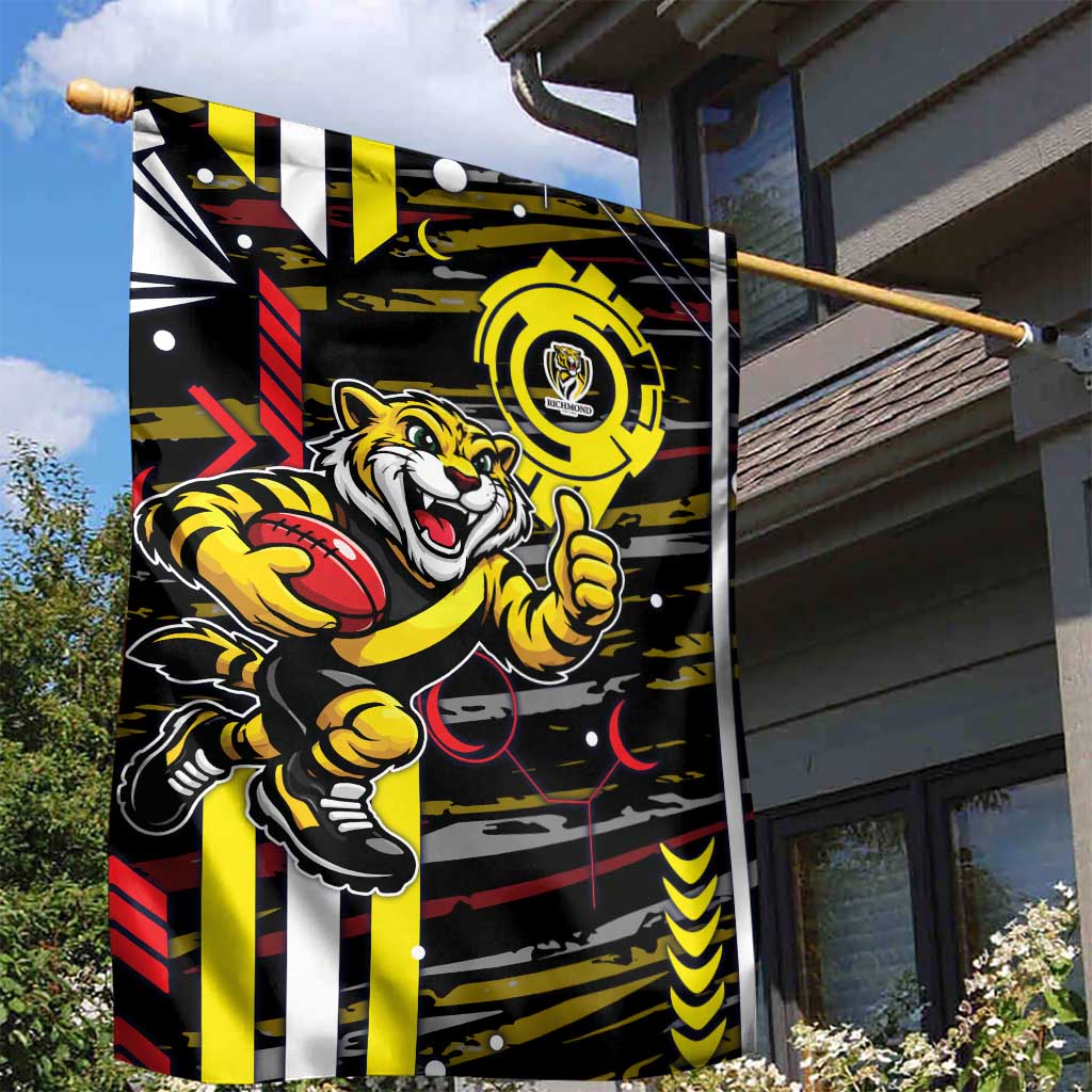 Richmond Tigers Garden Flag Mascot Cartoon Football Illustration Style