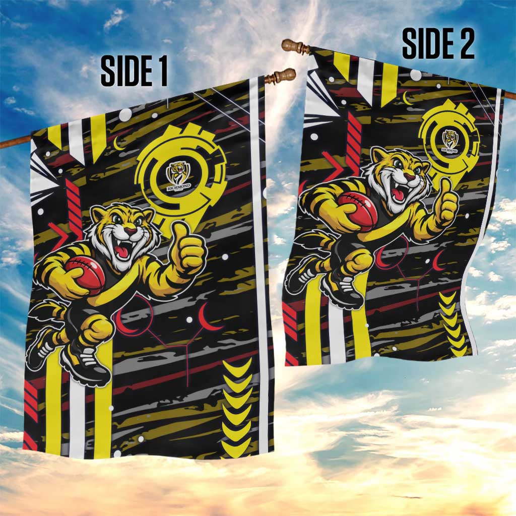 Richmond Tigers Garden Flag Mascot Cartoon Football Illustration Style