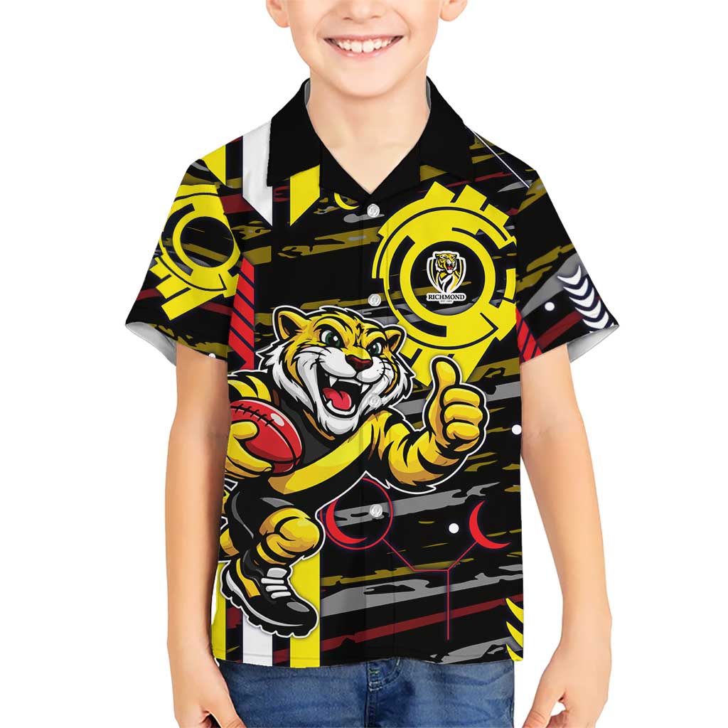 Richmond Tigers Hawaiian Shirt Mascot Cartoon Football Illustration Style