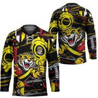 Richmond Tigers Hockey Jersey Mascot Cartoon Football Illustration Style