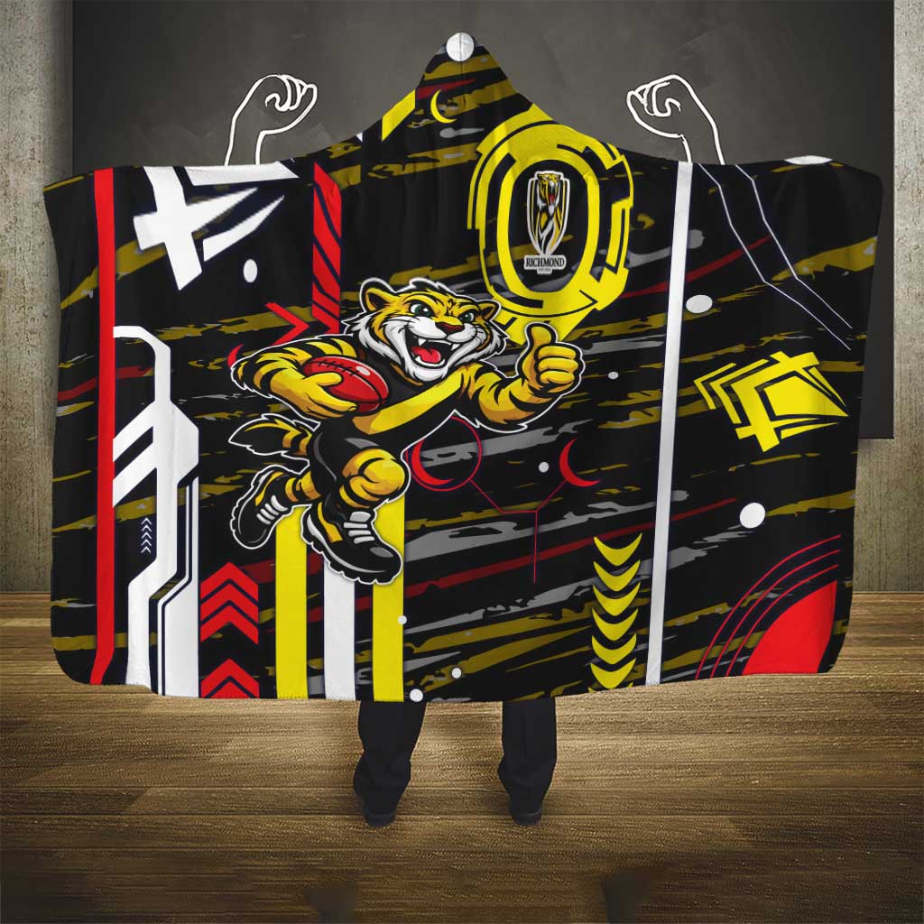 Richmond Tigers Hooded Blanket Mascot Cartoon Football Illustration Style