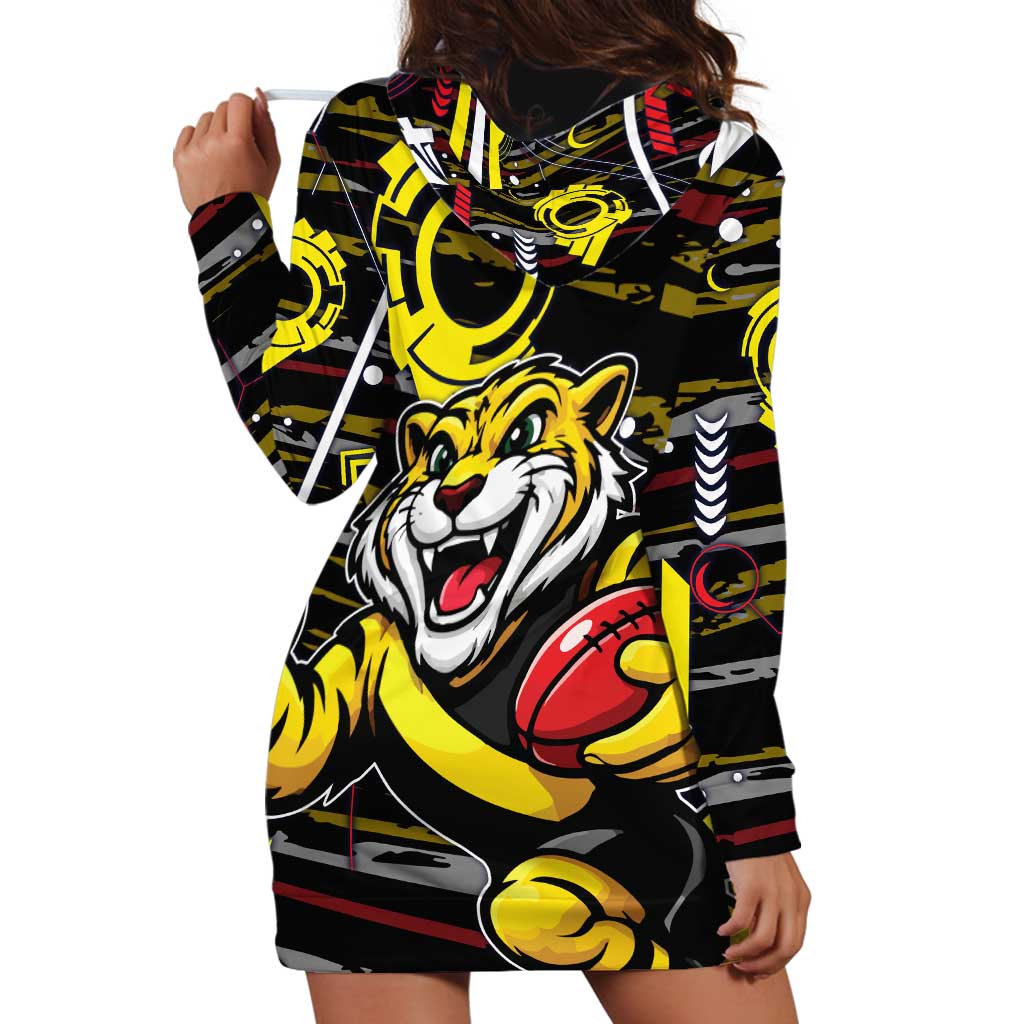 Richmond Tigers Hoodie Dress Mascot Cartoon Football Illustration Style