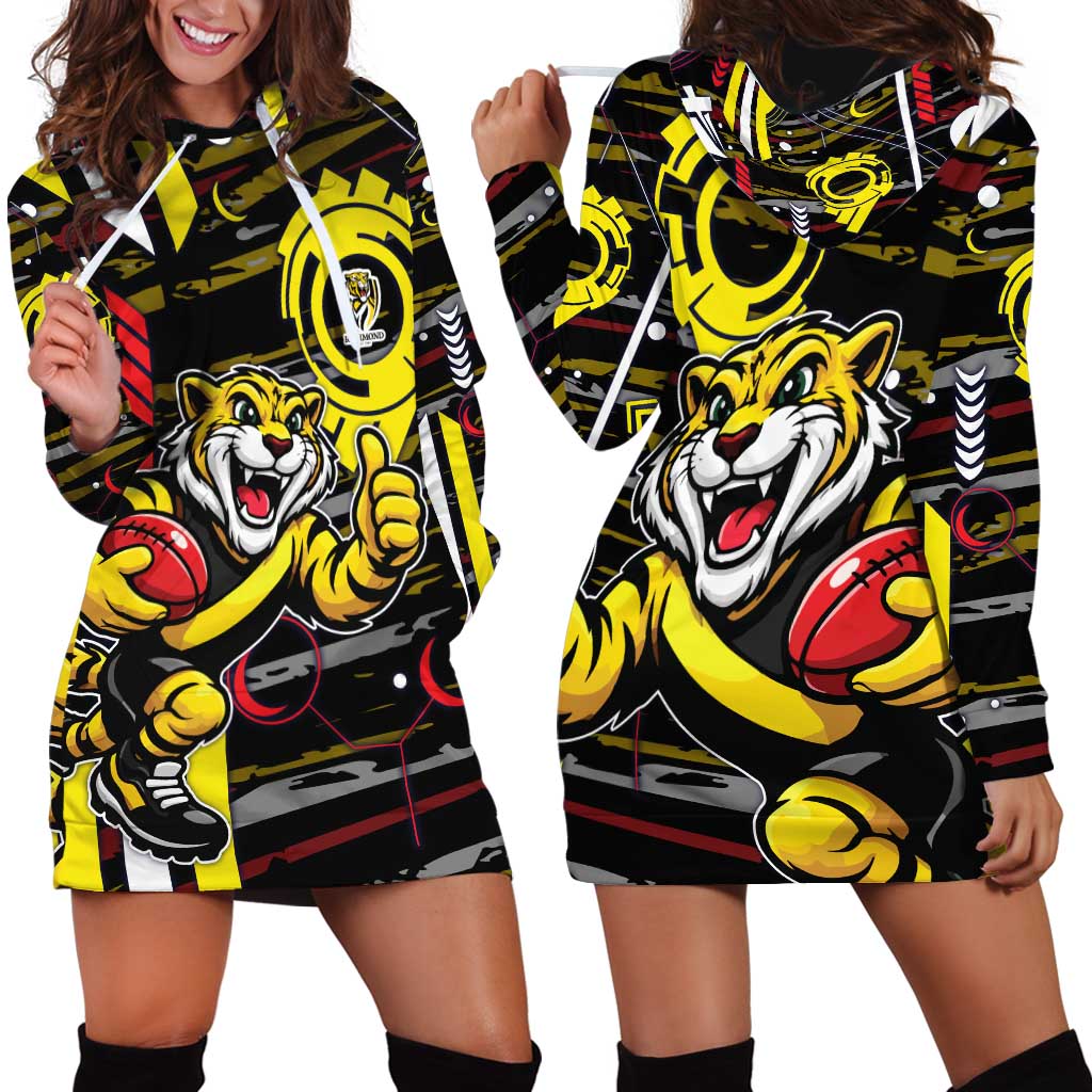 Richmond Tigers Hoodie Dress Mascot Cartoon Football Illustration Style