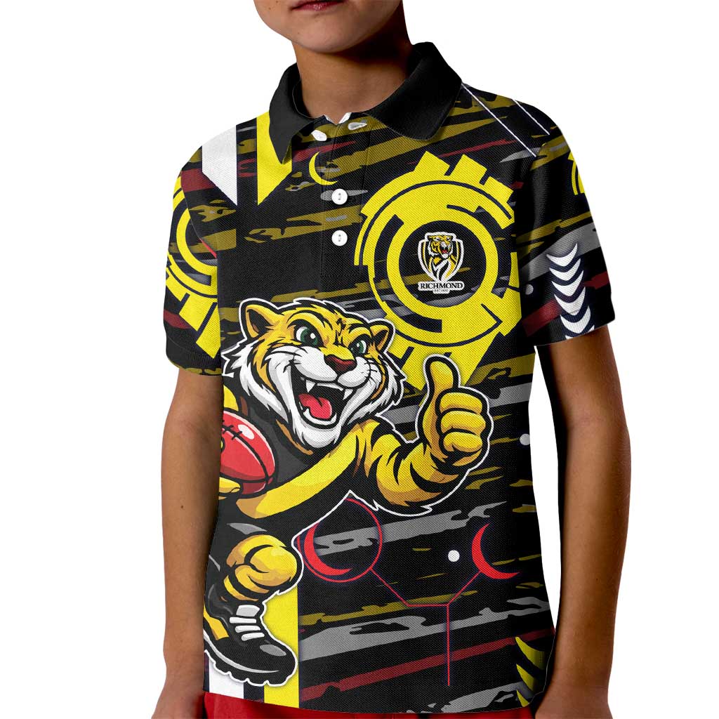 Richmond Tigers Kid Polo Shirt Mascot Cartoon Football Illustration Style