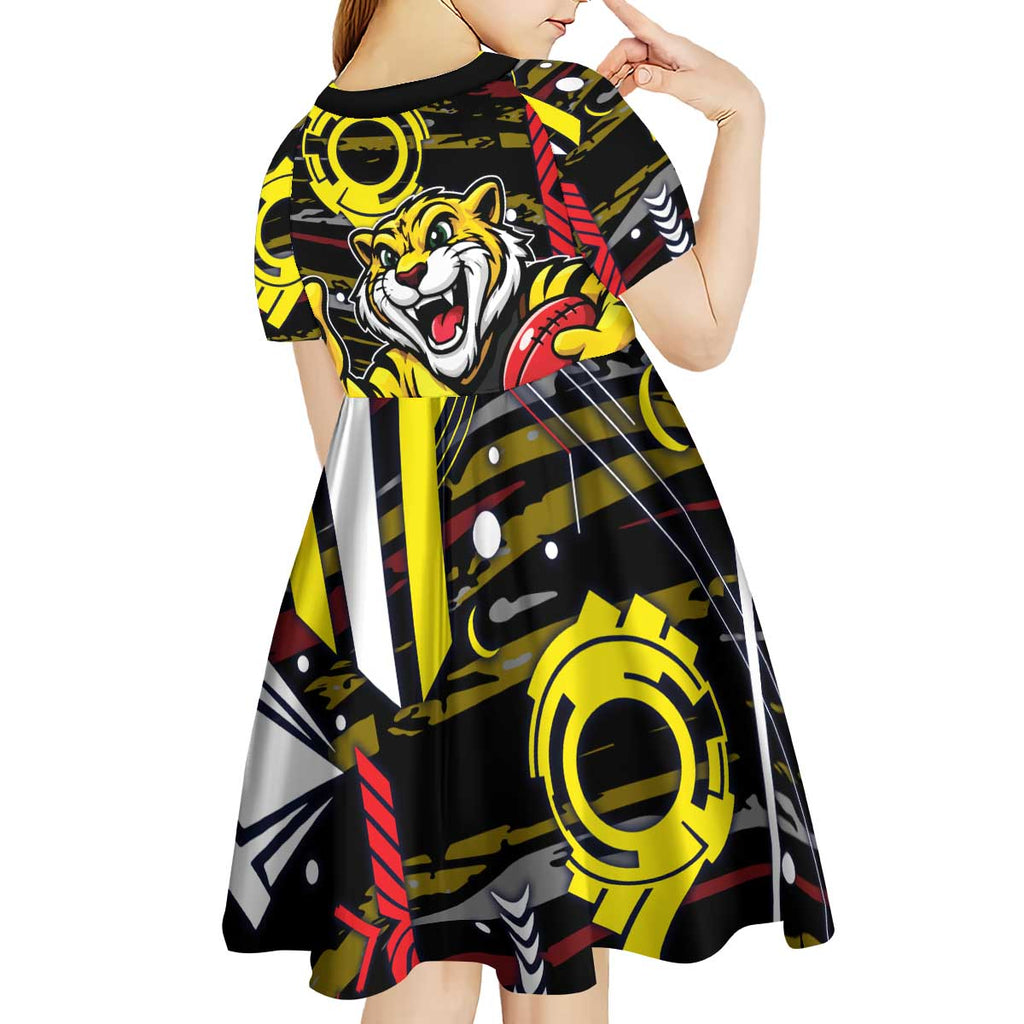 Richmond Tigers Kid Short Sleeve Dress Mascot Cartoon Football Illustration Style