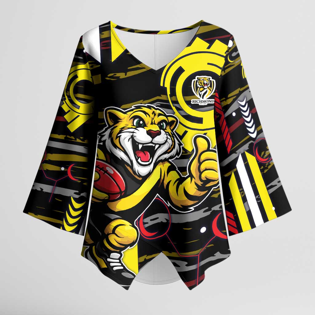 Richmond Tigers Kimono Sleeve Blouse Mascot Cartoon Football Illustration Style