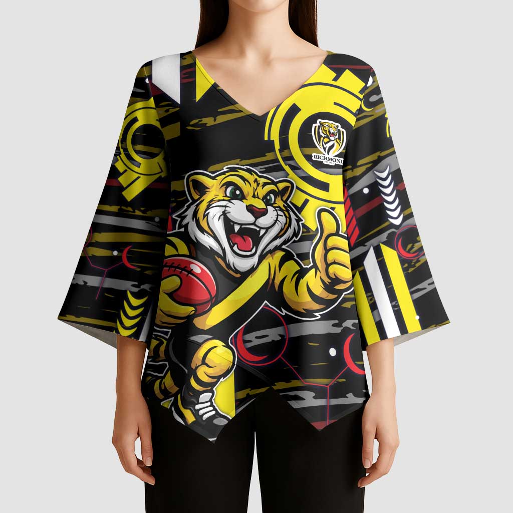 Richmond Tigers Kimono Sleeve Blouse Mascot Cartoon Football Illustration Style