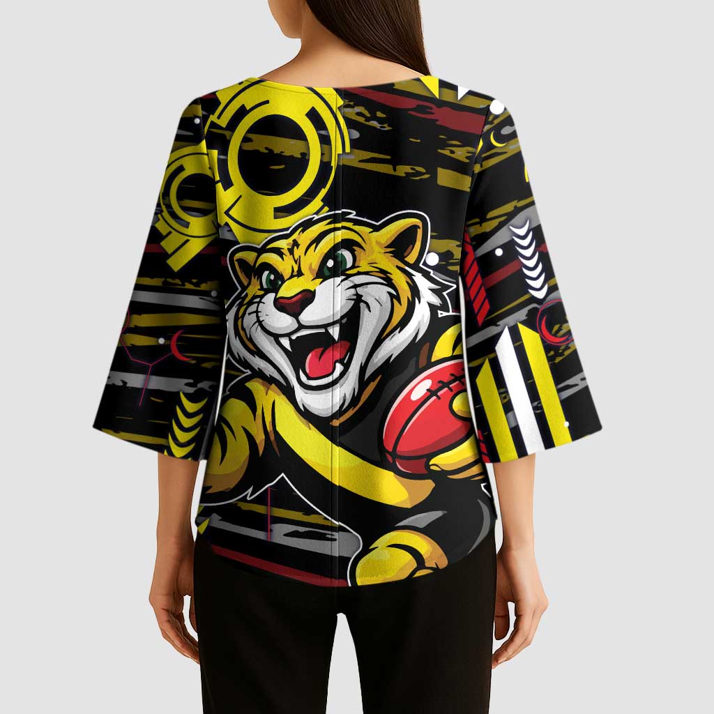 Richmond Tigers Kimono Sleeve Blouse Mascot Cartoon Football Illustration Style