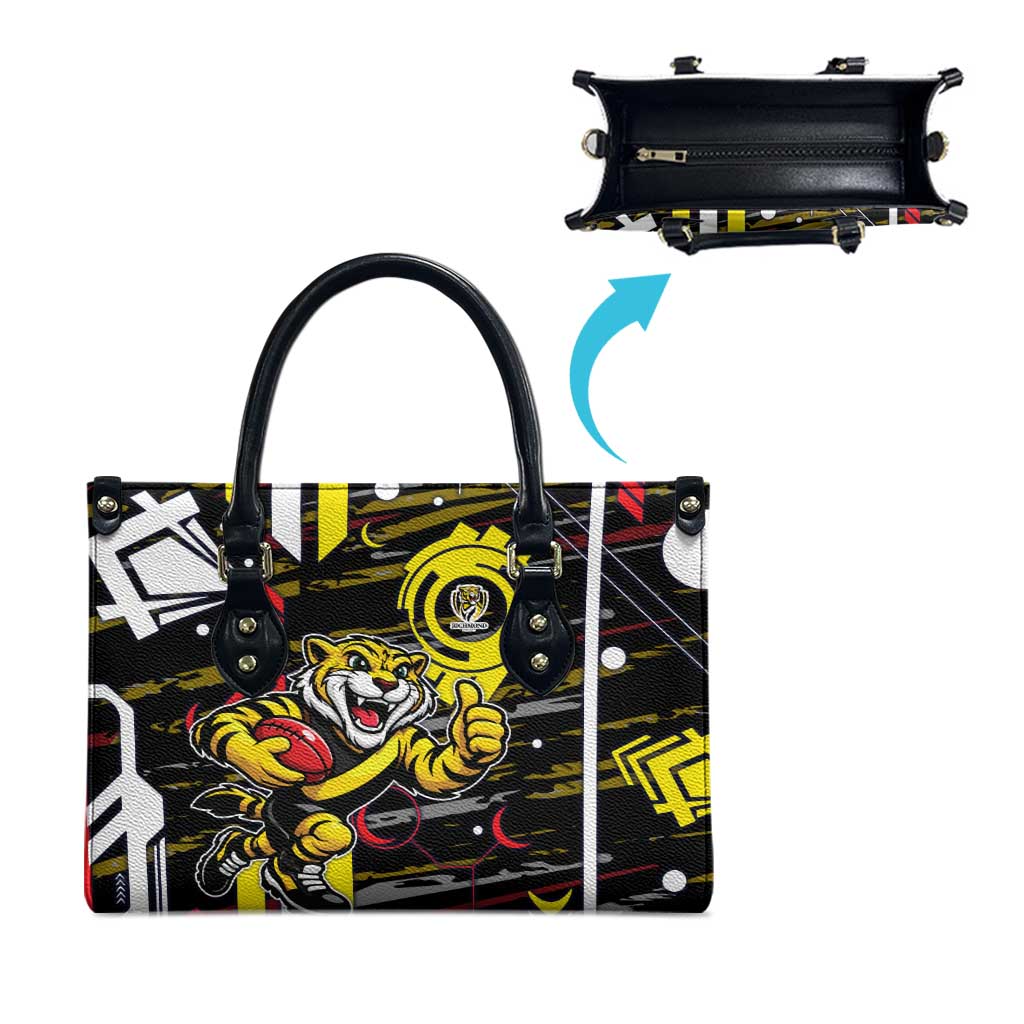 Richmond Tigers Leather Bag Mascot Cartoon Football Illustration Style