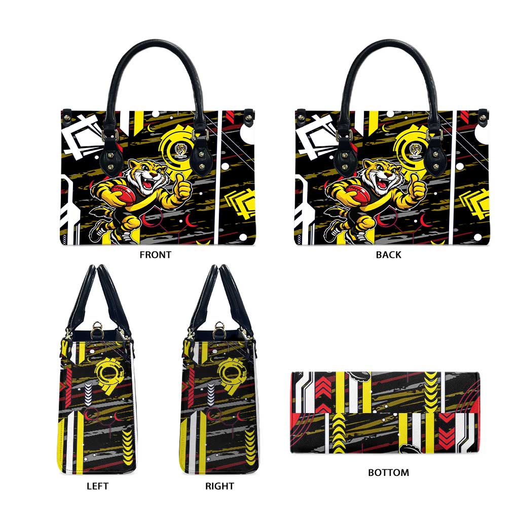Richmond Tigers Leather Bag Mascot Cartoon Football Illustration Style