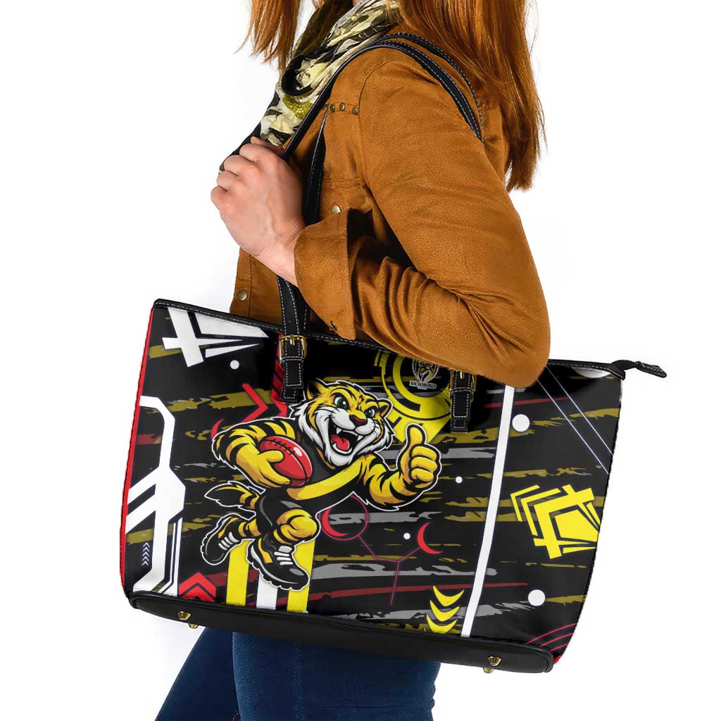 Richmond Tigers Leather Tote Bag Mascot Cartoon Football Illustration Style