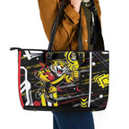 Richmond Tigers Leather Tote Bag Mascot Cartoon Football Illustration Style