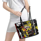 Richmond Tigers Leather Tote Bag Mascot Cartoon Football Illustration Style
