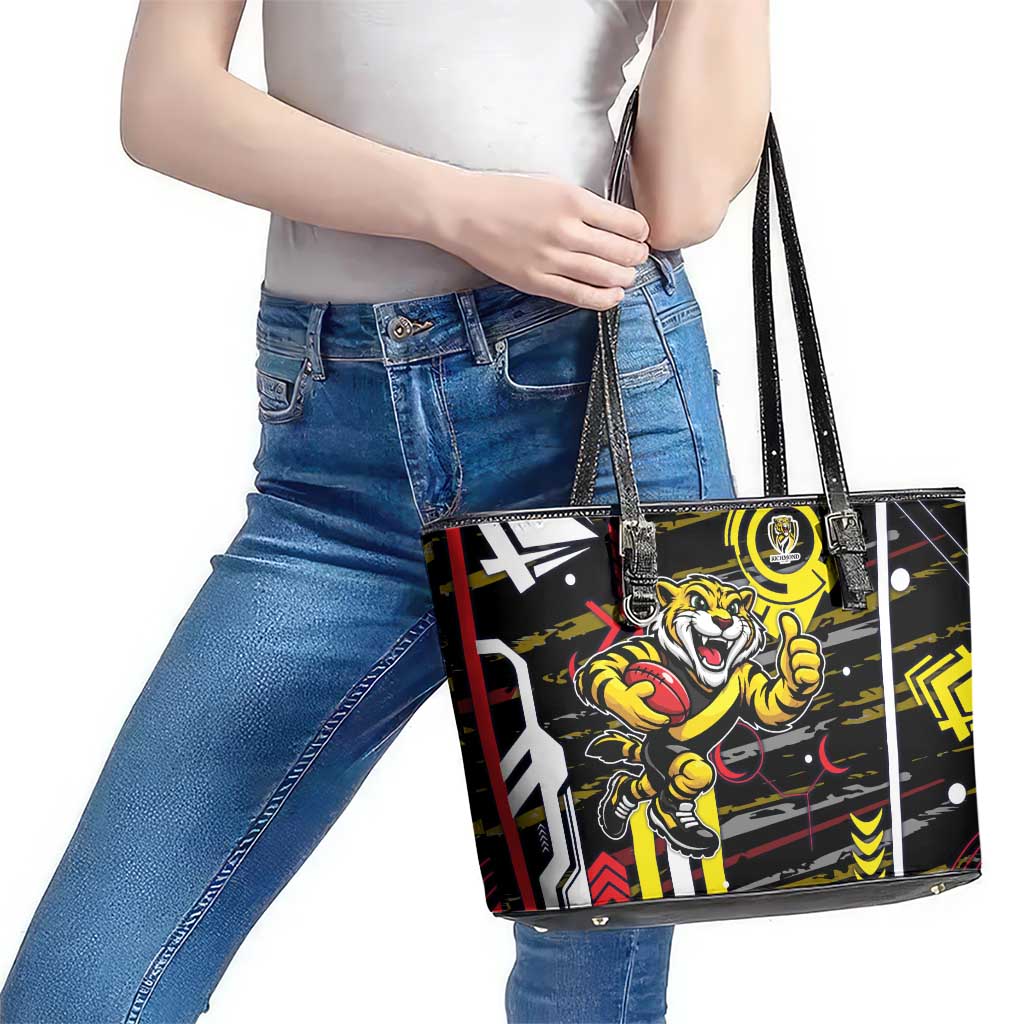 Richmond Tigers Leather Tote Bag Mascot Cartoon Football Illustration Style