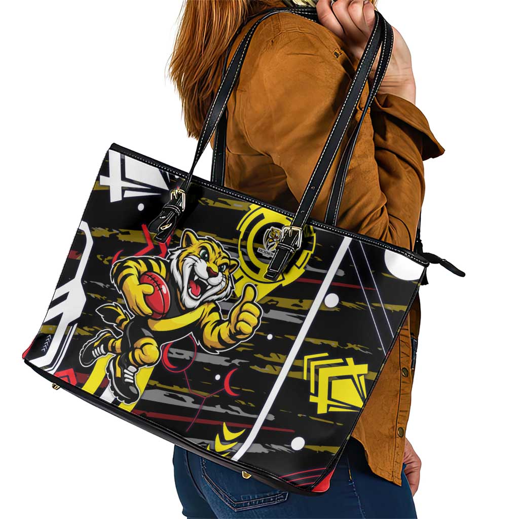 Richmond Tigers Leather Tote Bag Mascot Cartoon Football Illustration Style
