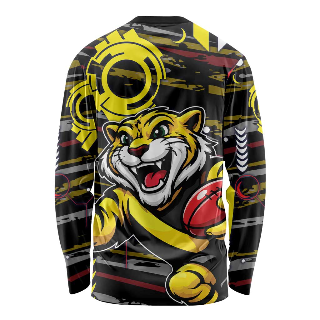 Richmond Tigers Long Sleeve Shirt Mascot Cartoon Football Illustration Style