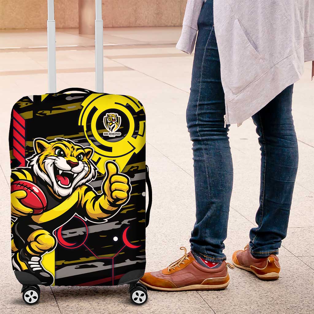 Richmond Tigers Luggage Cover Mascot Cartoon Football Illustration Style