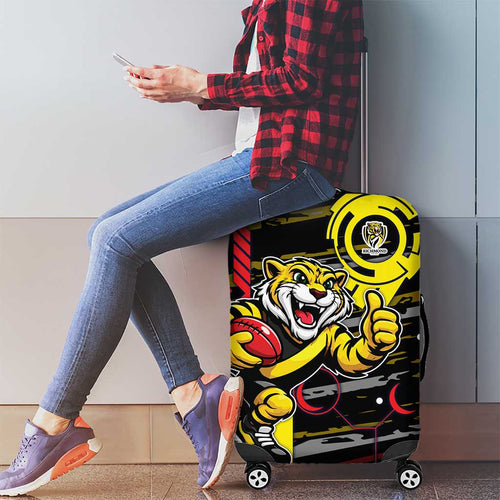 Richmond Tigers Luggage Cover Mascot Cartoon Football Illustration Style