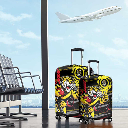 Richmond Tigers Luggage Cover Mascot Cartoon Football Illustration Style