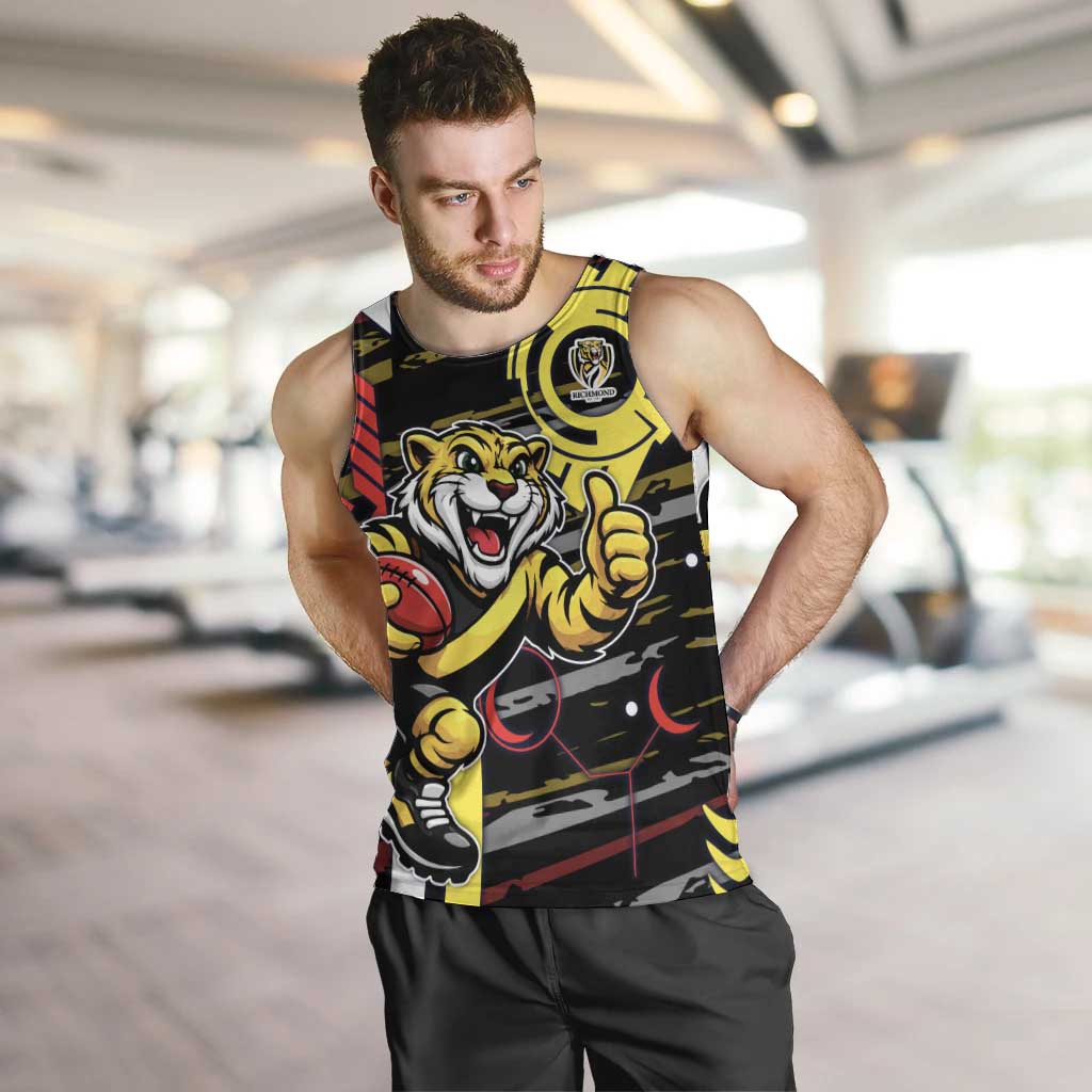Richmond Tigers Men Tank Top Mascot Cartoon Football Illustration Style