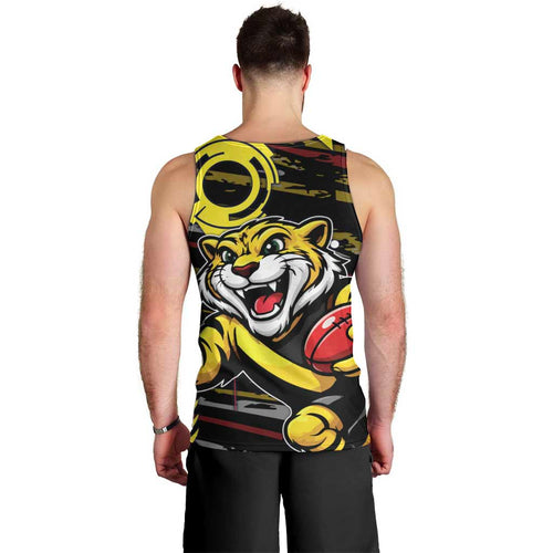 Richmond Tigers Men Tank Top Mascot Cartoon Football Illustration Style