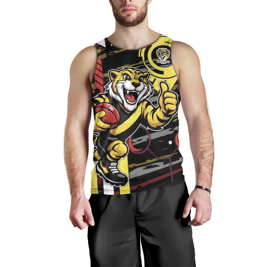Richmond Tigers Men Tank Top Mascot Cartoon Football Illustration Style