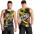 Richmond Tigers Men Tank Top Mascot Cartoon Football Illustration Style