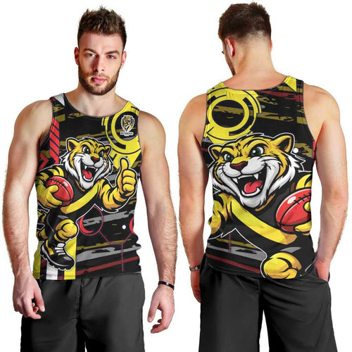 Richmond Tigers Men Tank Top Mascot Cartoon Football Illustration Style