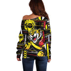Richmond Tigers Off Shoulder Sweater Mascot Cartoon Football Illustration Style