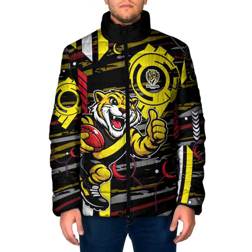 Richmond Tigers Padded Jacket Mascot Cartoon Football Illustration Style