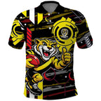 Richmond Tigers Polo Shirt Mascot Cartoon Football Illustration Style
