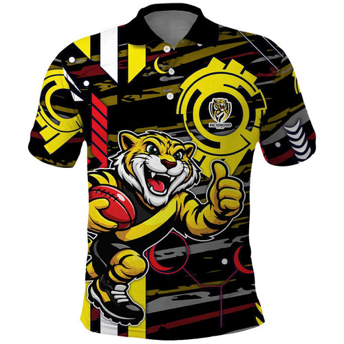 Richmond Tigers Polo Shirt Mascot Cartoon Football Illustration Style