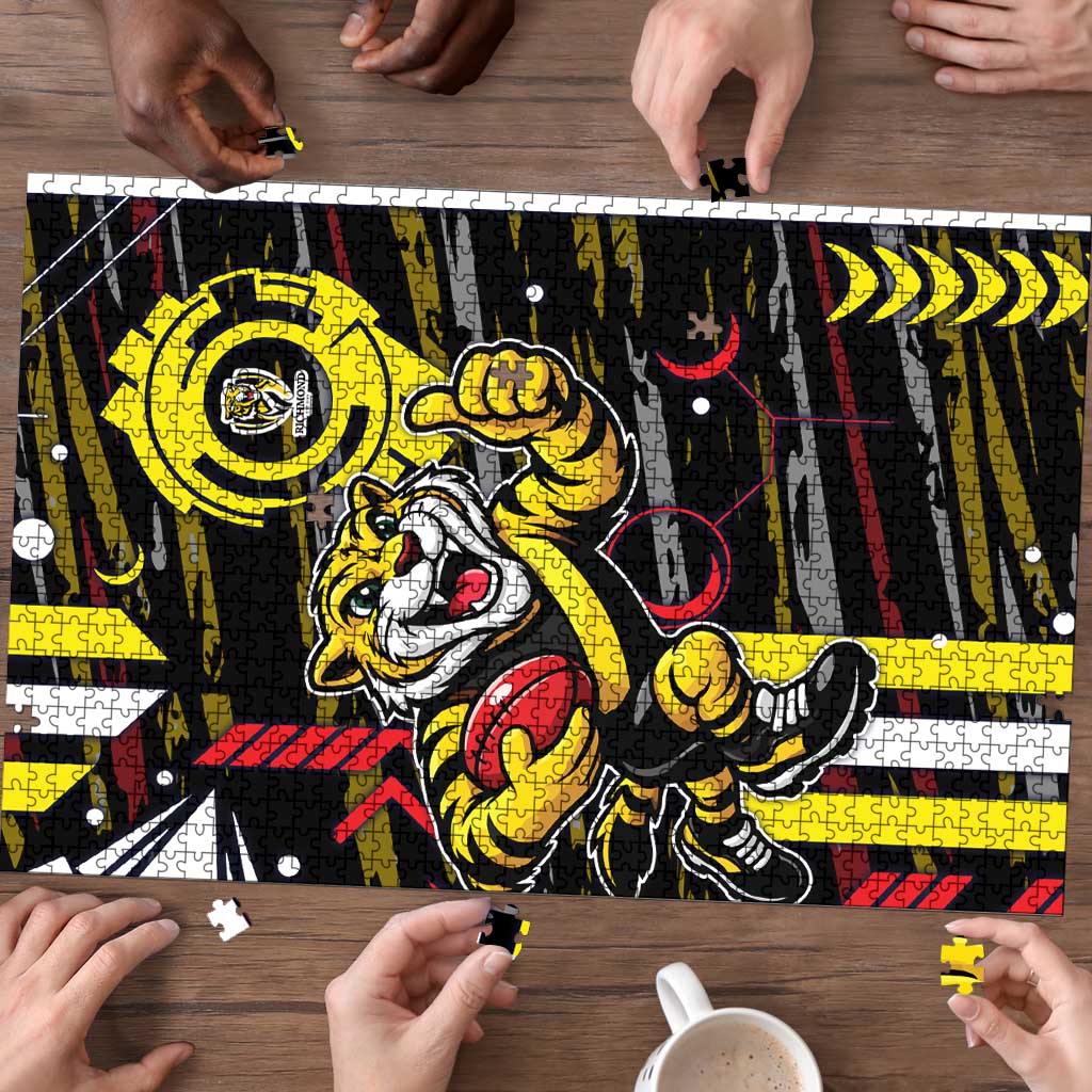 Richmond Tigers Puzzle Mascot Cartoon Football Illustration Style