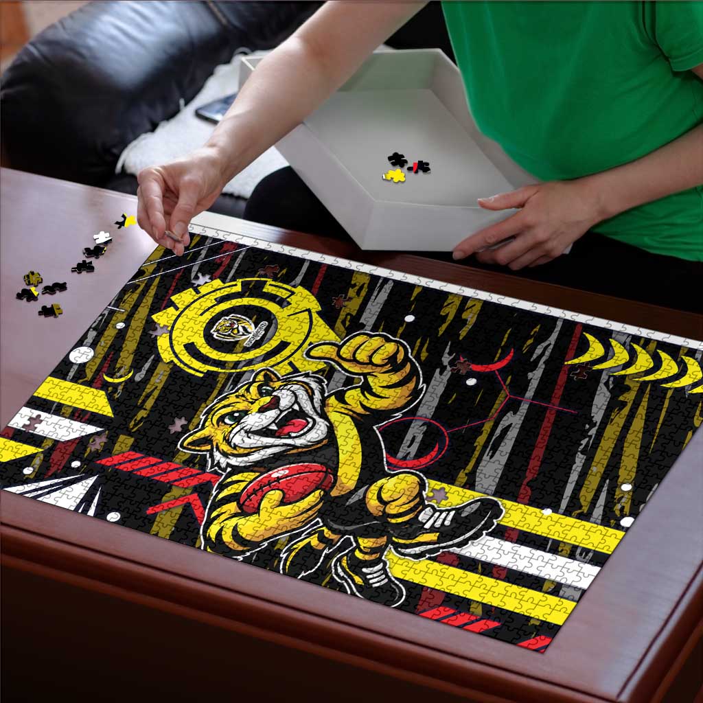 Richmond Tigers Puzzle Mascot Cartoon Football Illustration Style