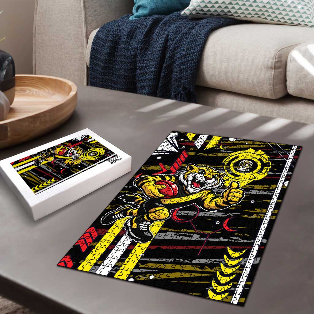 Richmond Tigers Puzzle Mascot Cartoon Football Illustration Style