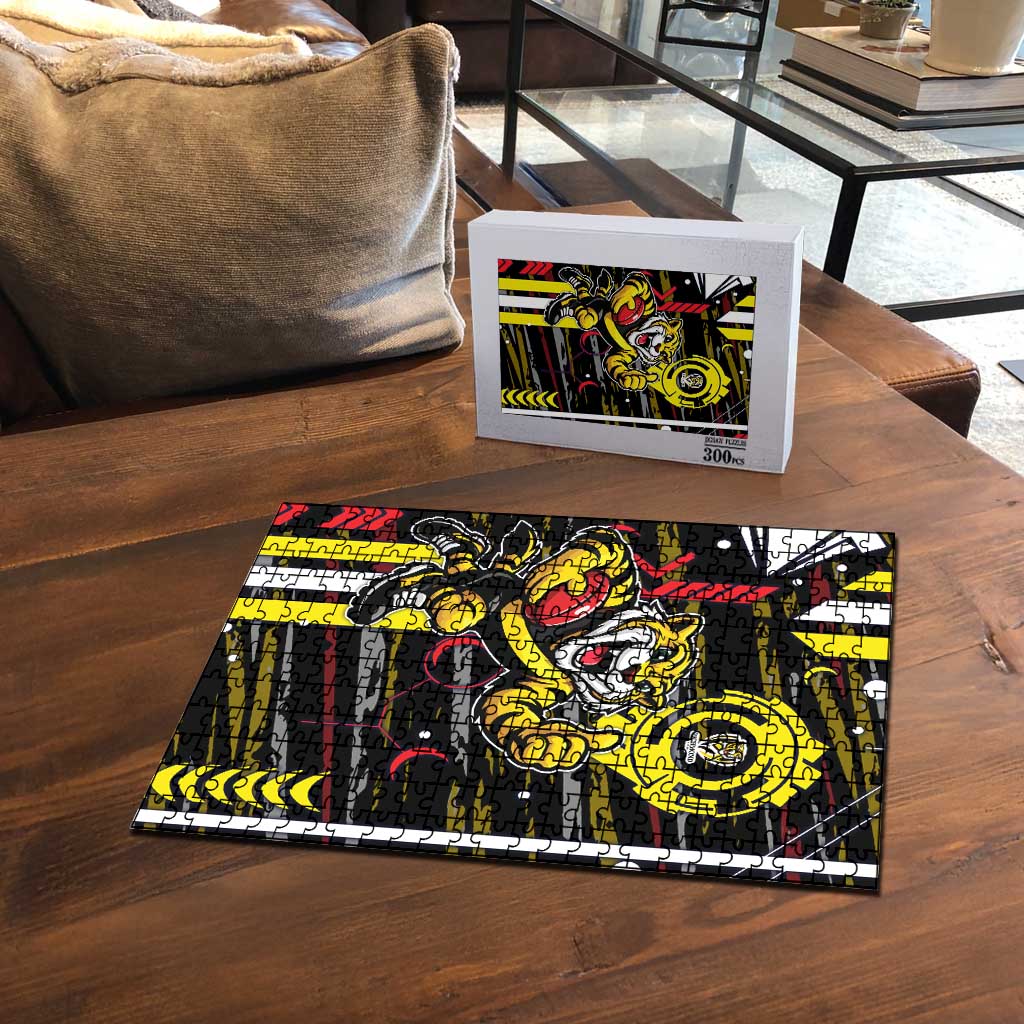 Richmond Tigers Puzzle Mascot Cartoon Football Illustration Style