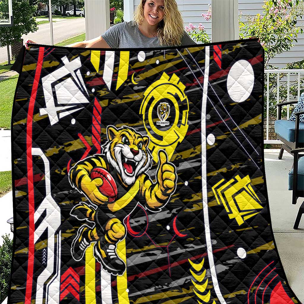 Richmond Tigers Quilt Mascot Cartoon Football Illustration Style