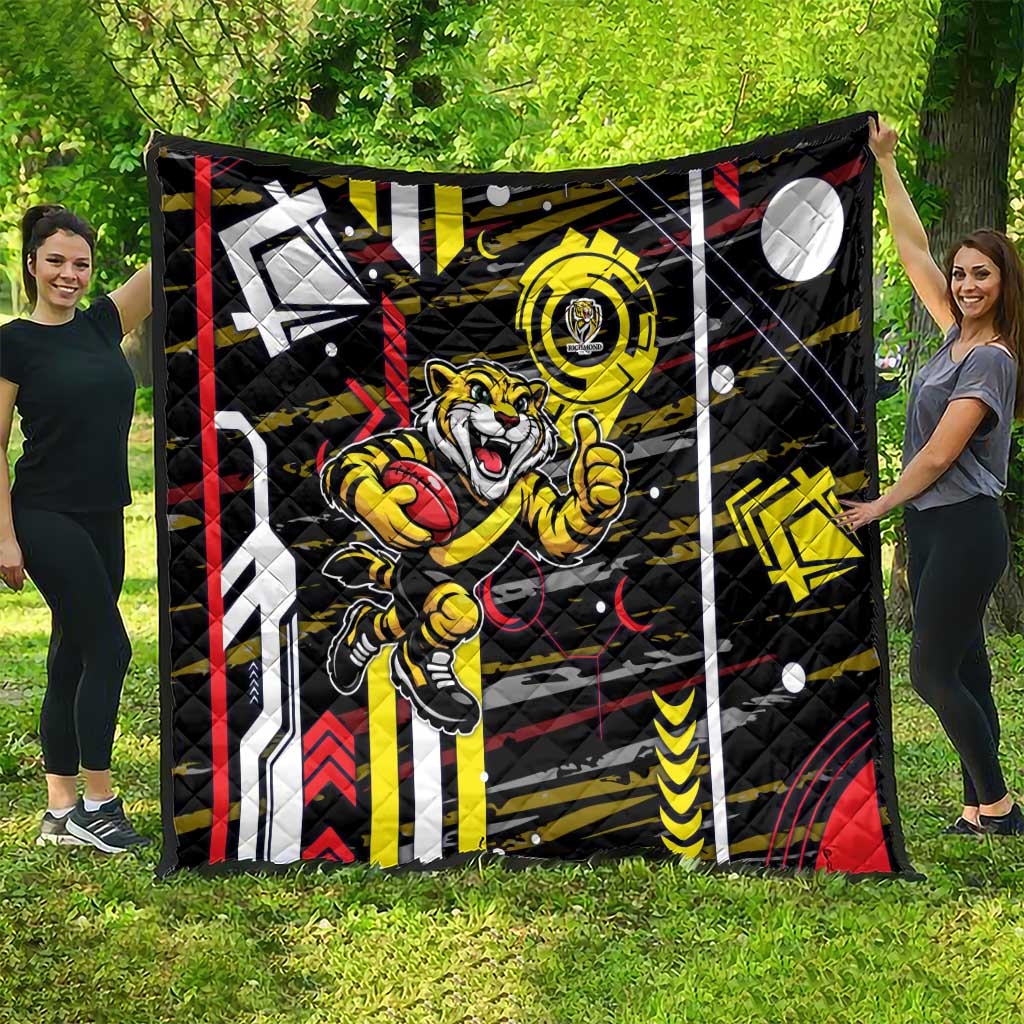 Richmond Tigers Quilt Mascot Cartoon Football Illustration Style