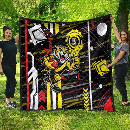 Richmond Tigers Quilt Mascot Cartoon Football Illustration Style